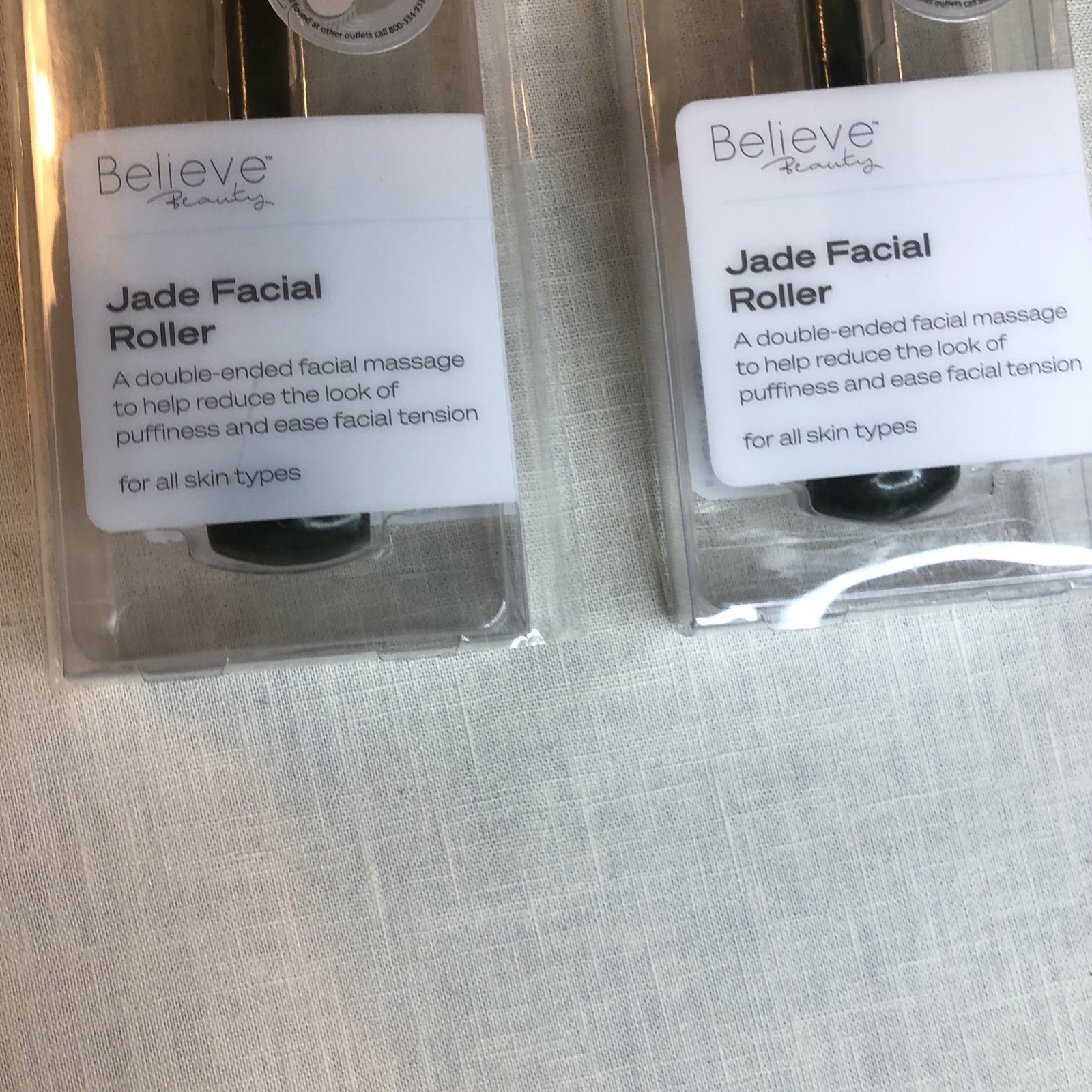2 Believe Beauty Jade Facial Roller-double ended facial massage-New In Package