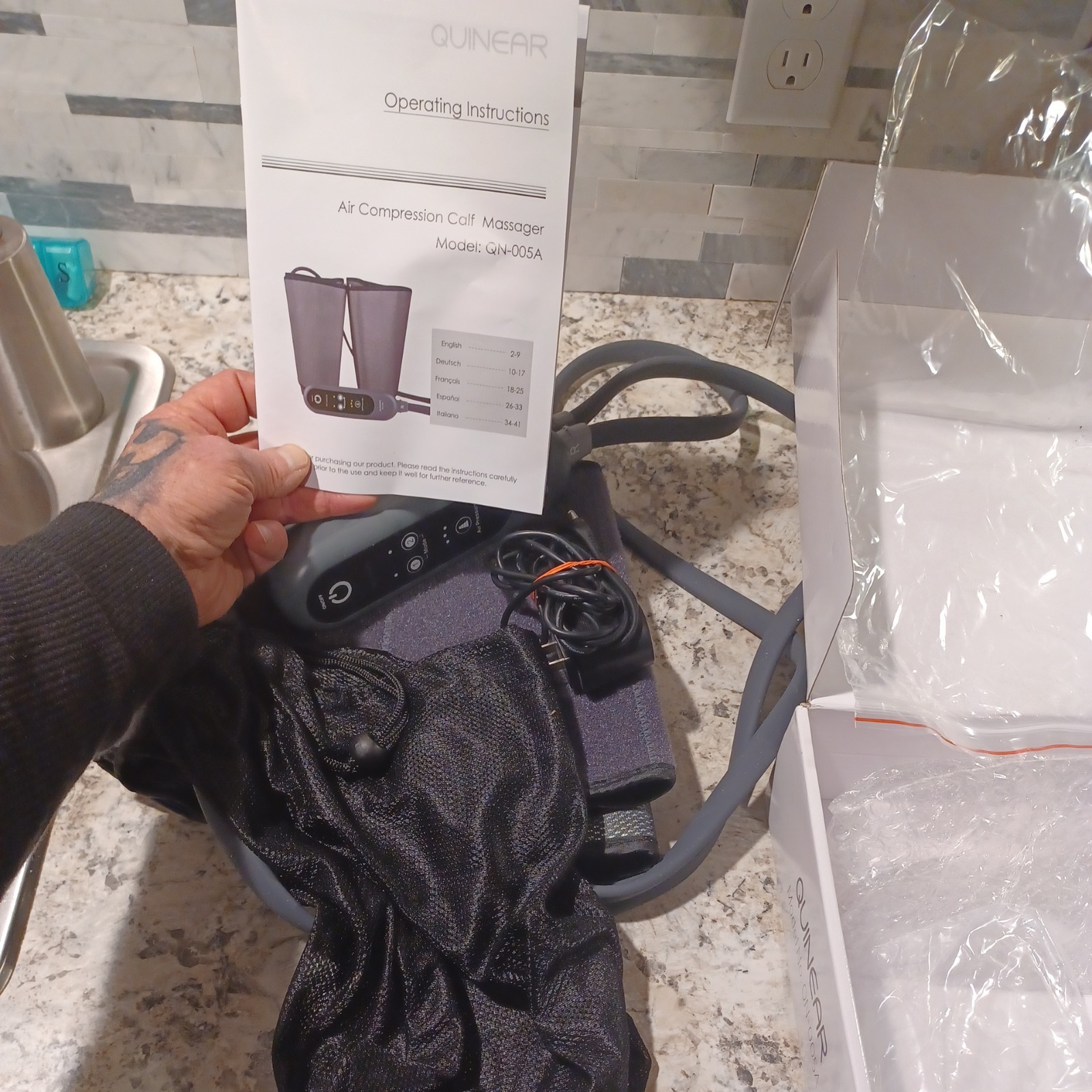 QUINEAR AIR COMPRESSION CALF MASSAGER open box all there , tested works awesome
