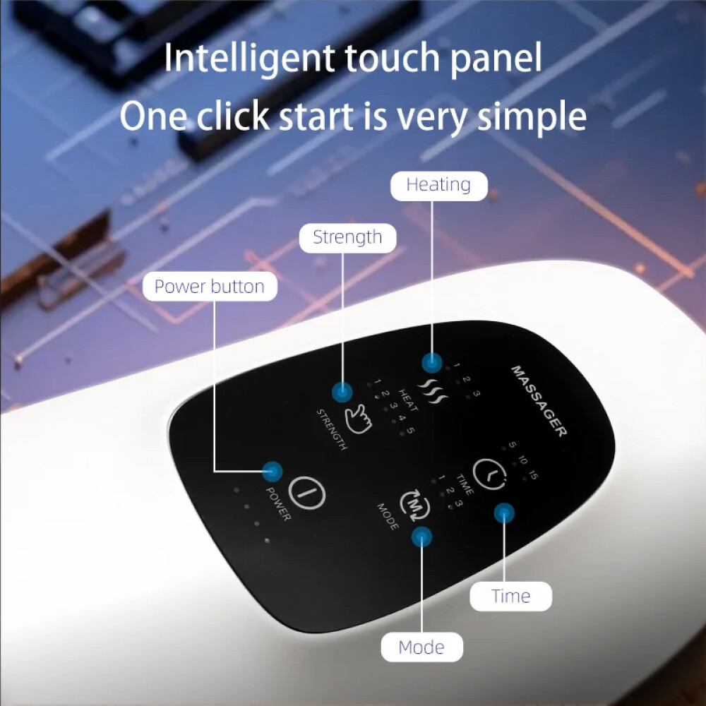 Electric Hand Massage Cordless Heat Air Compression Palm Massager Finger Wrist
