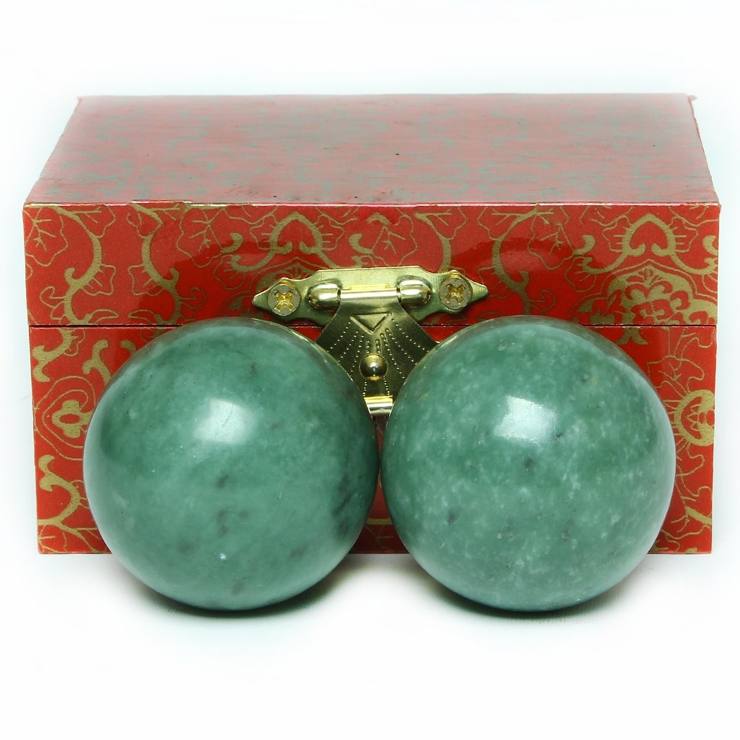BRABUD 1.57″ Marble Green Baoding Balls Chinese Health Exercise Massage Balls…