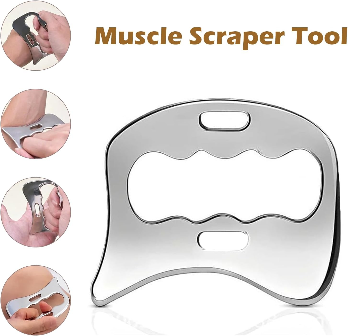 Stainless Steel Muscle Scraper Set – 2-in-1 Gua Sha Body Tools