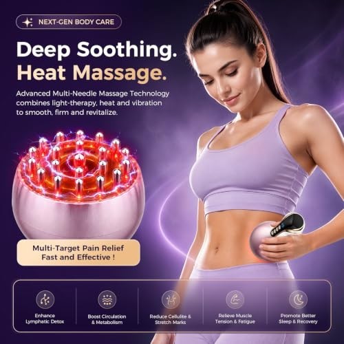 Lymphatic Drainage Massager for Cellulite, Stretch Marks, Belly Arms Legs