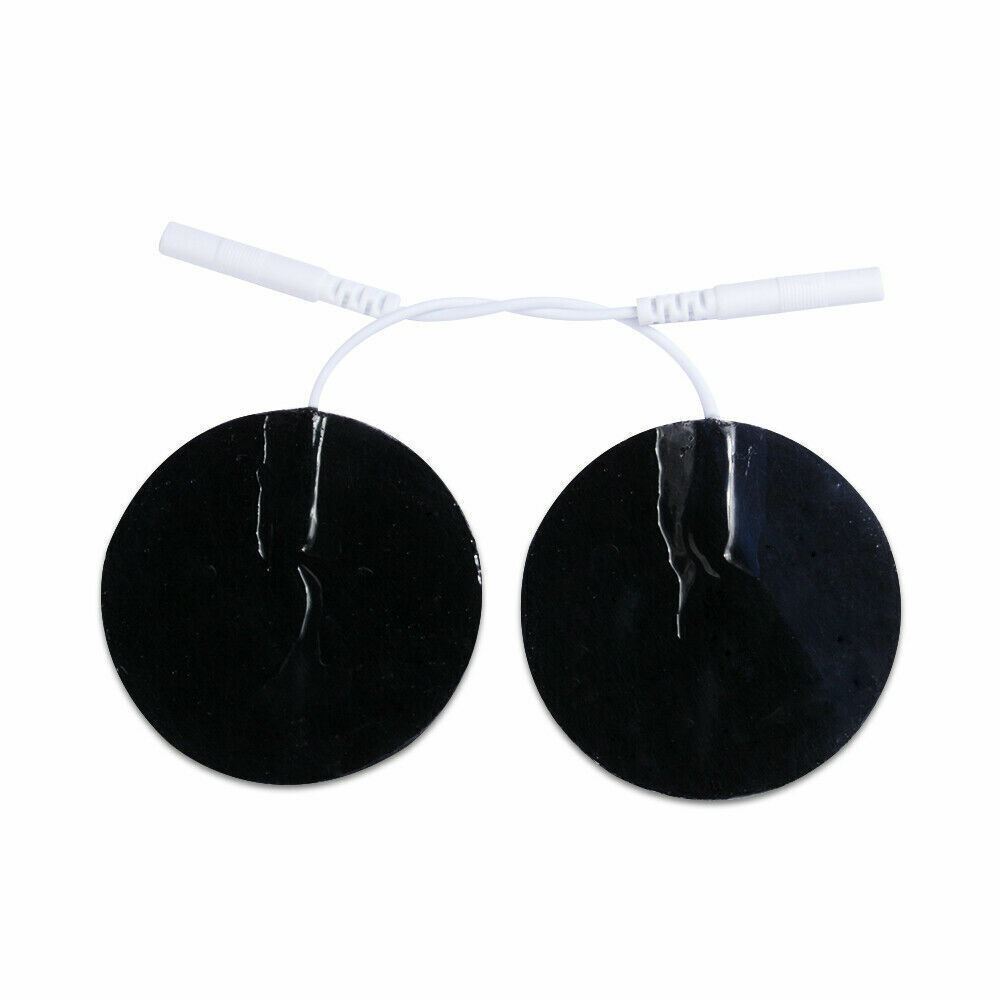 10 Rounded Electrode Pads for Tens Massager 7000, 3000 2 Inch White Cloth