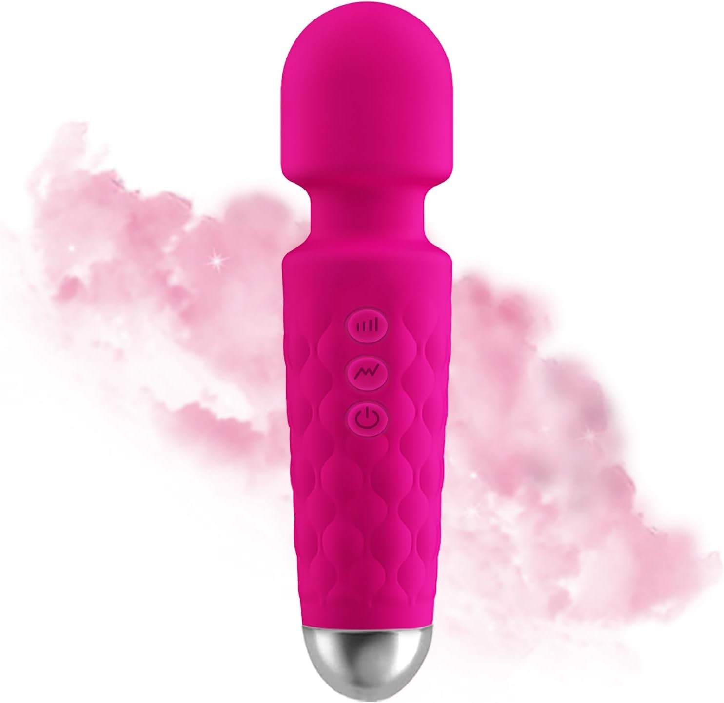 Silicone Portable Back Massager – 8 Speed Modes in Elegant Rose Pink