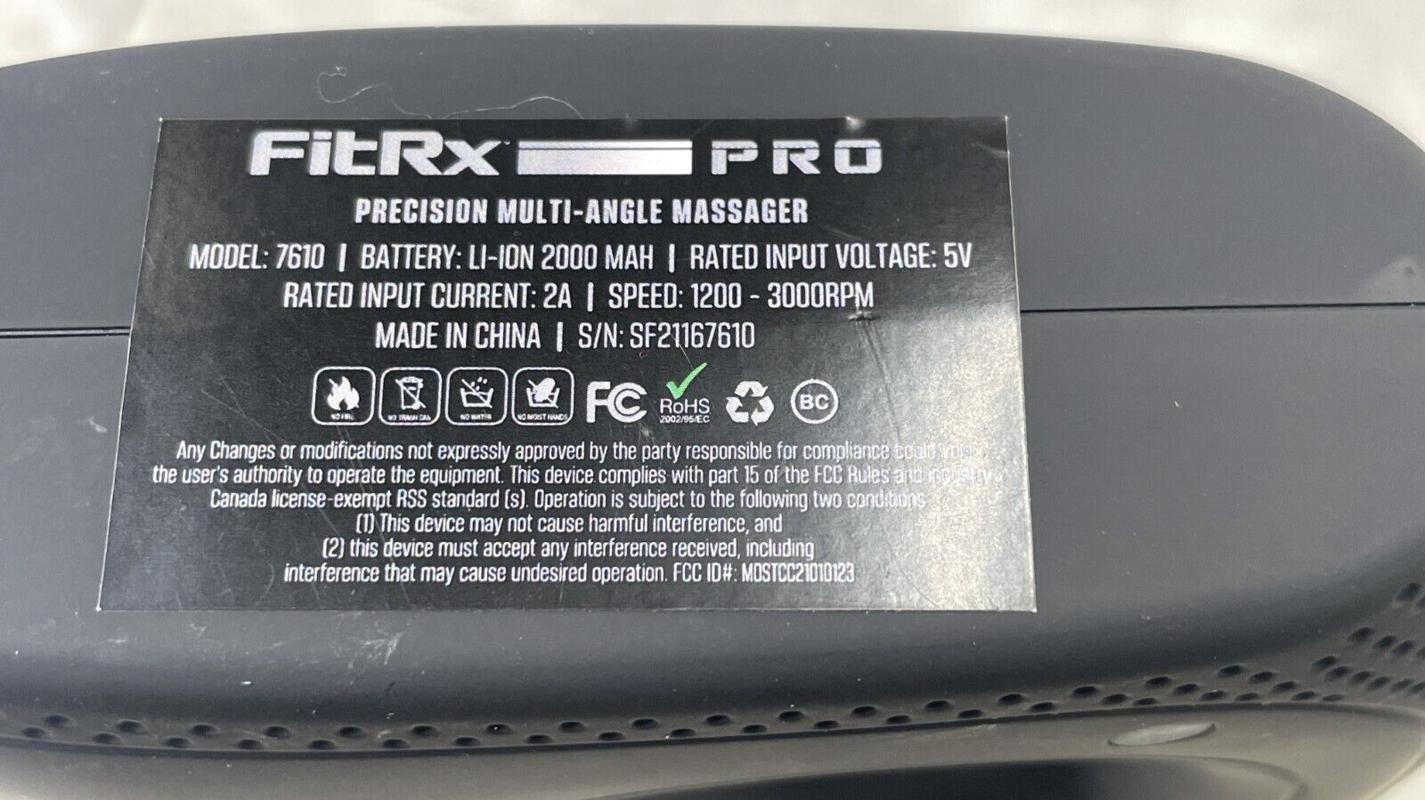 FITRX PRO PRECISION MULTI-ANGLE MASSAGER MODEL 7610 (G122379-4 (JO) CC-2)