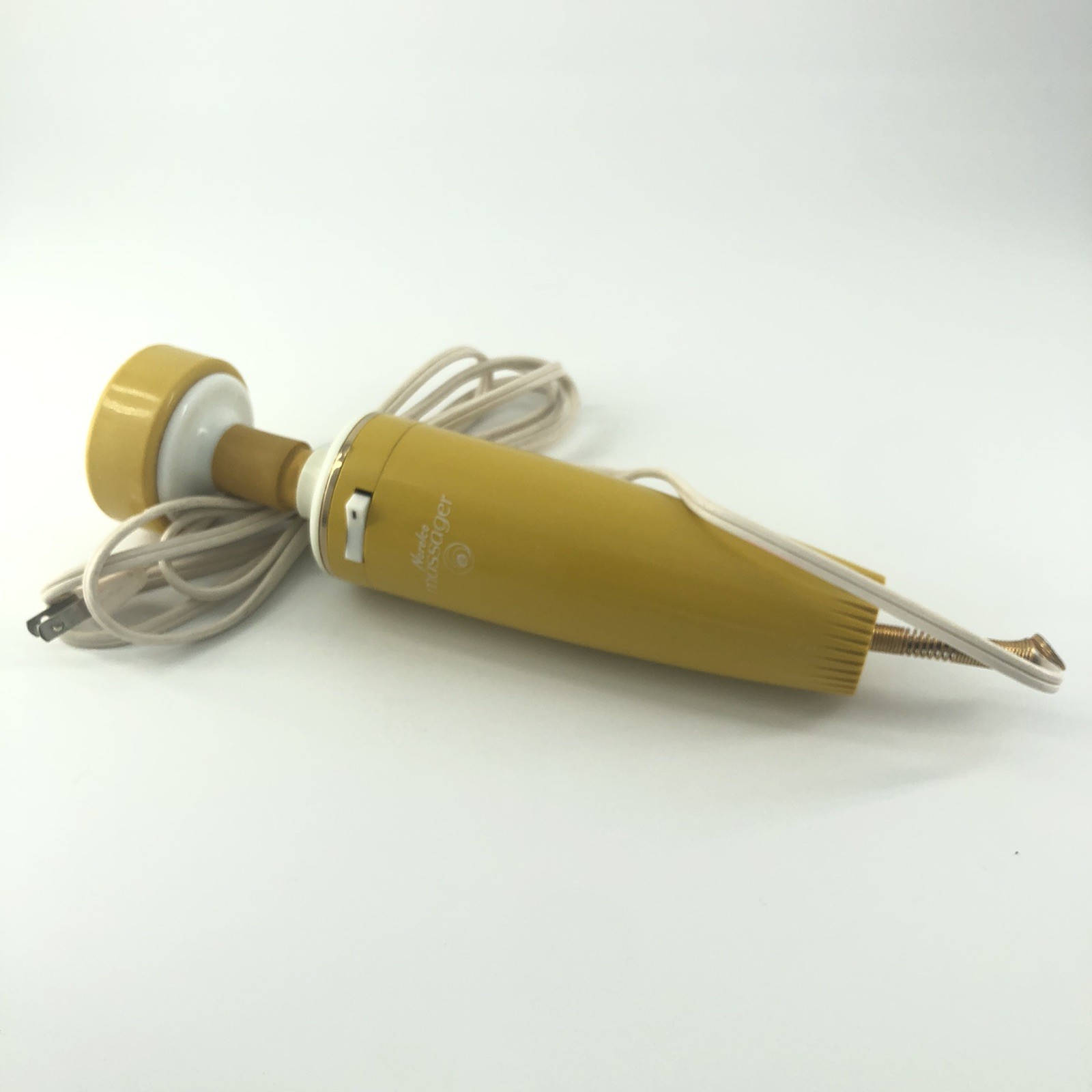 Vintage 1969 Working Norelco Electric Wand Massager MCM Yellow
