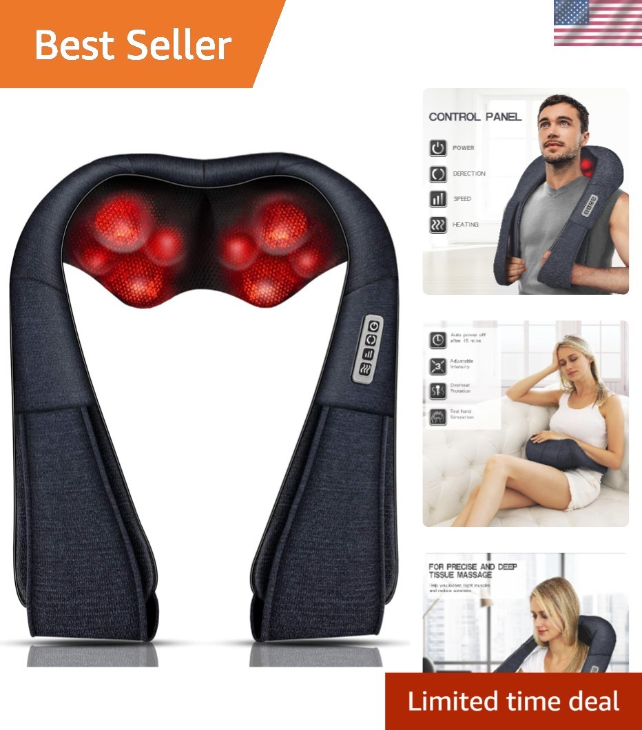 Electric Deep Tissue Shiatsu Massager for Neck, Back, and Shoulders – Navy