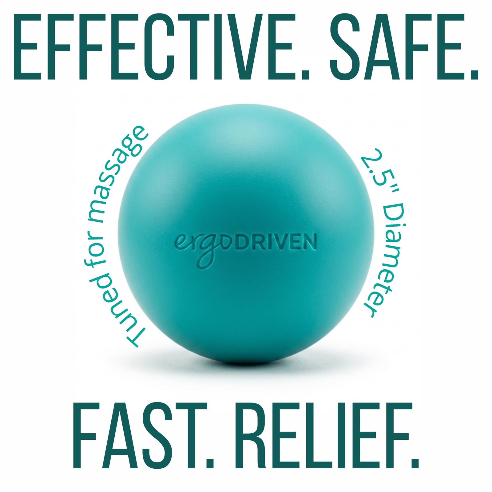 Massage Ball for Myofascial Release, Pure Silicone, Designed Teal