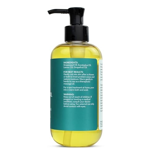 Anti Cellulite Massage Oil, 8 fl oz | 100% Natural Cellulite Remover for Legs…