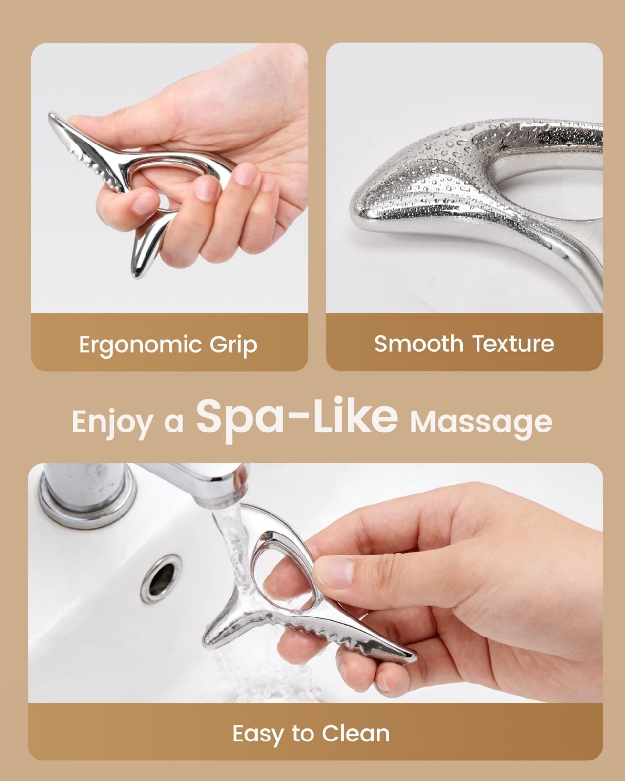 Deep Tissue Massage Tool, Muscle Scraper for Fascia Release, Gua Sha & Acupressu