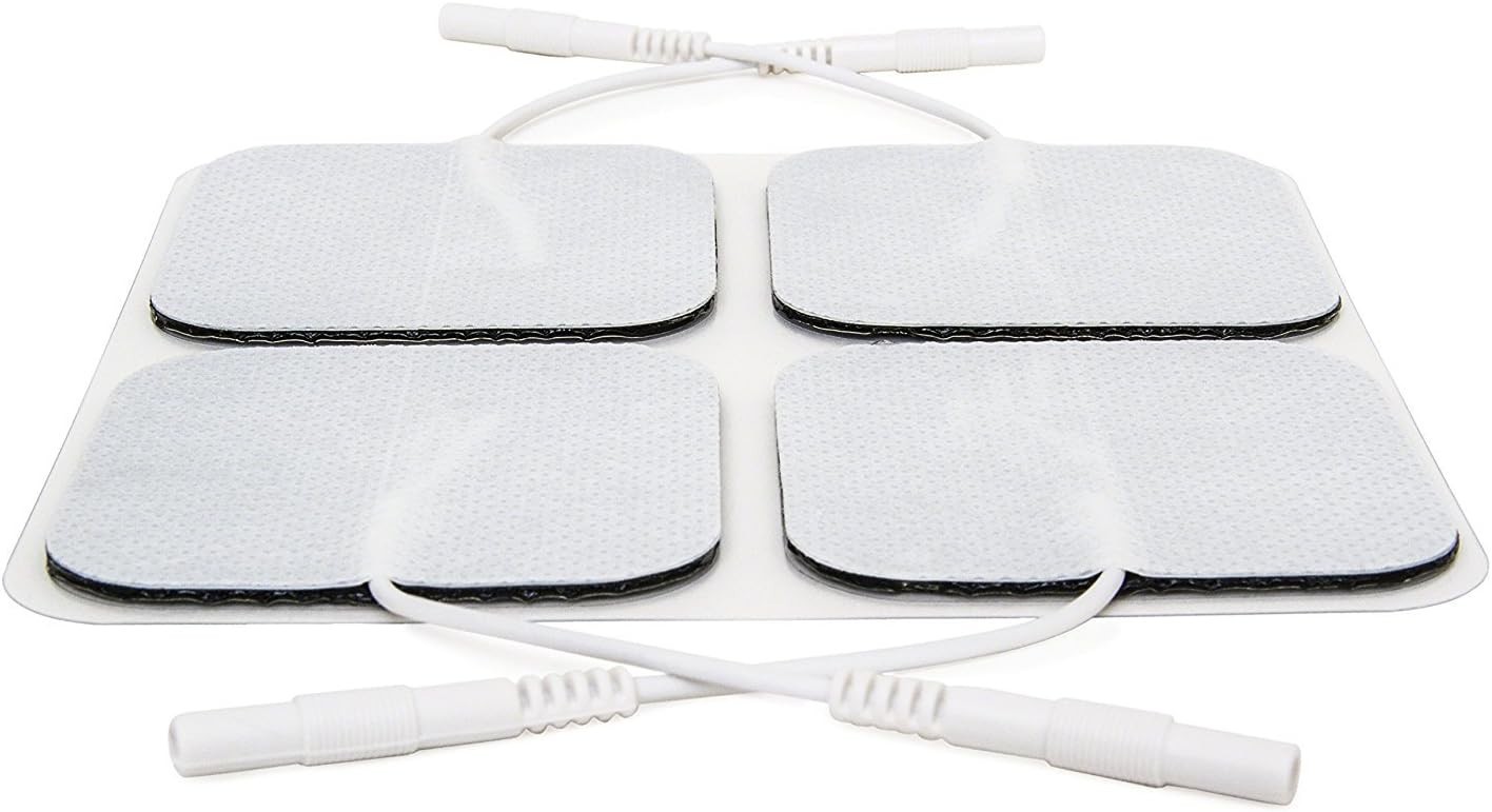 Electrode Pads 2x2in Reusable Self-Adhesive Gel Fabric TENS EMS Therapy Pack