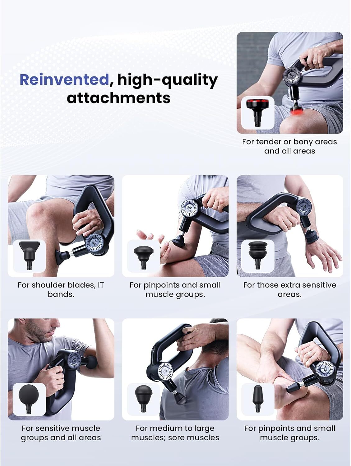 D6Pro Plus Massage Gun&Heat 16mm Amplitude for Athletes Muscle Pain Relief Relax