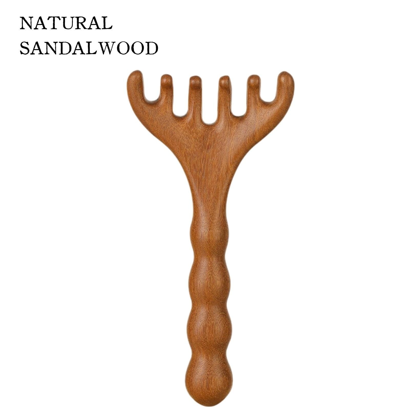 Sandalwood Massage Comb, Long Handle Wooden Scalp Massager, Gua Sha Tool for …