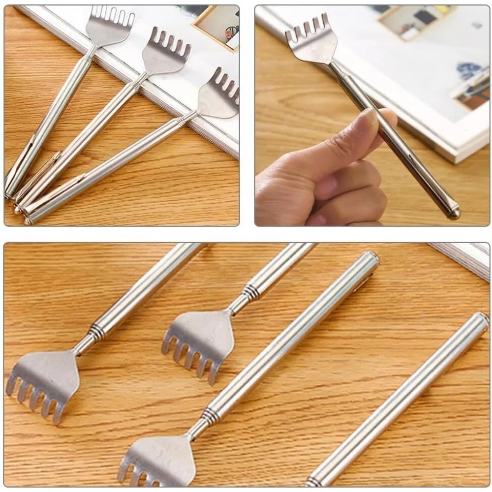 Compact Telescopic Back Massager – Portable Extendable Stainless Steel, Ideal Bi