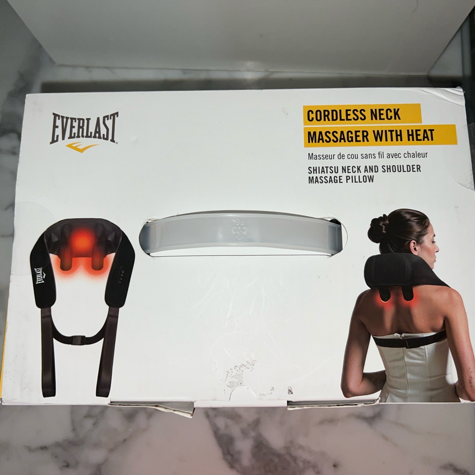 NIB Everest 4D Cordless Neck Massager w/ Heat Shiatsu Neck Shoulder Pillow new