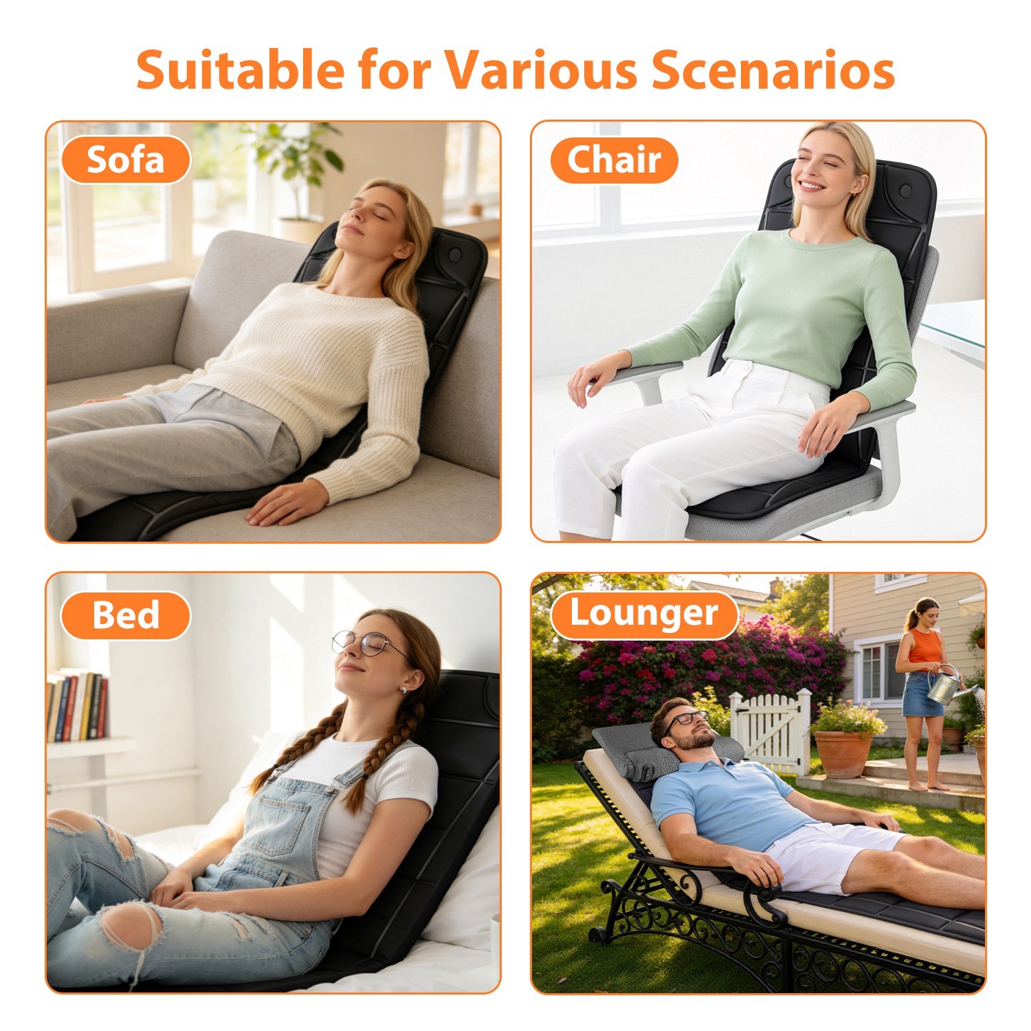 Vibration Massage Mat With Heat Full Body Massage Mattress Pad Electric Heated M