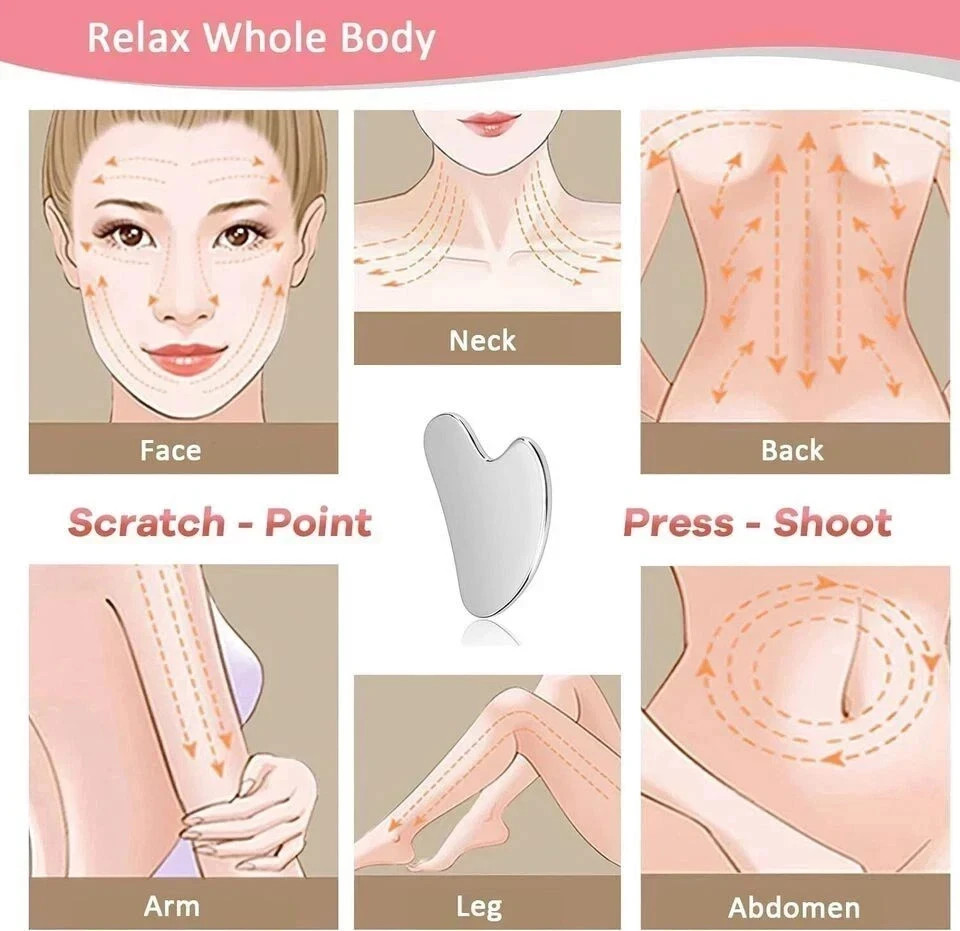 Stainless Steel Gua Sha Facial Tools Guasha for Face Metal Gua Sha Tighten Skin