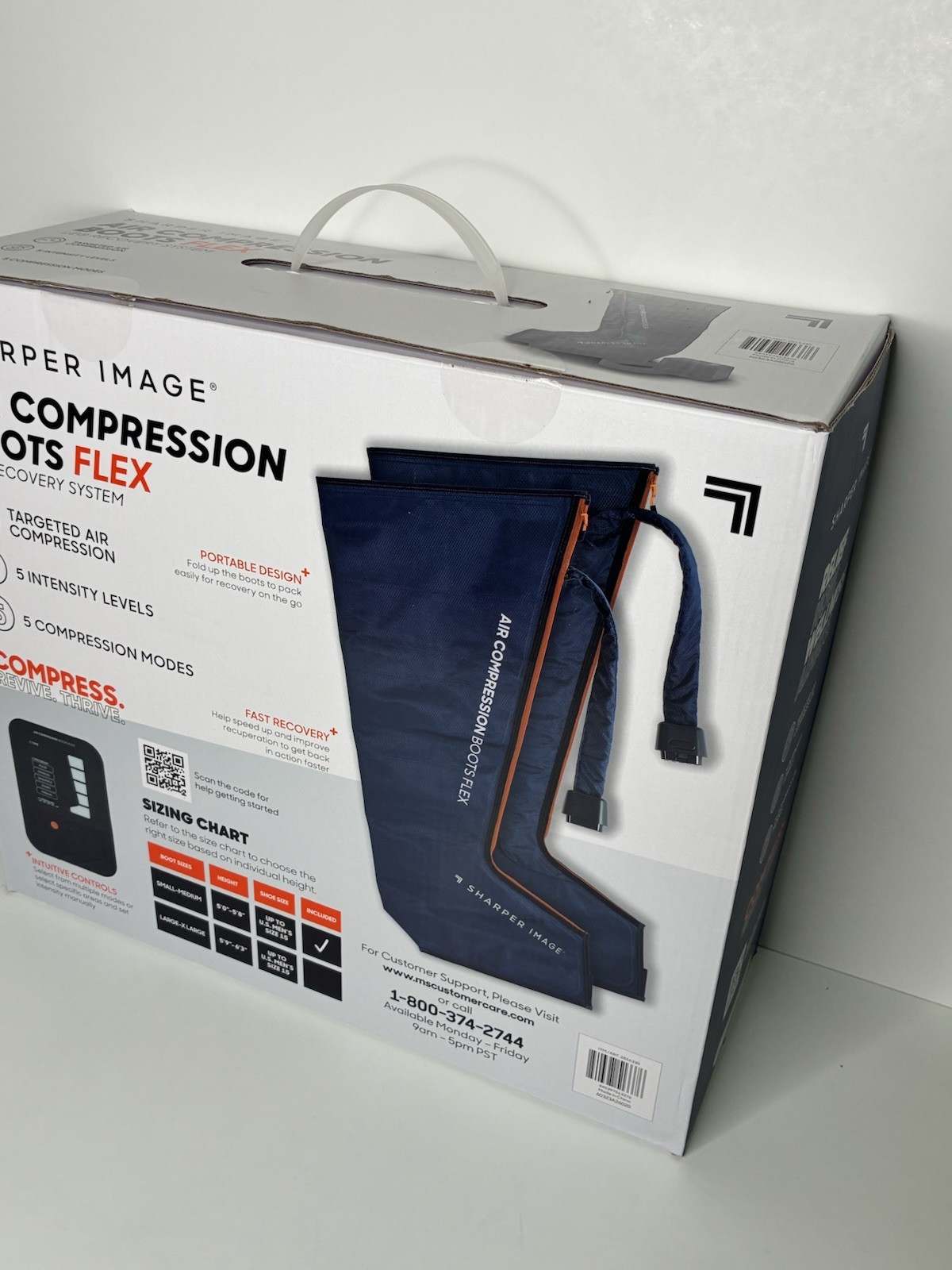 Sharper Image PowerBoost Air Compression Boots Leg Massager Small-Medium New OB