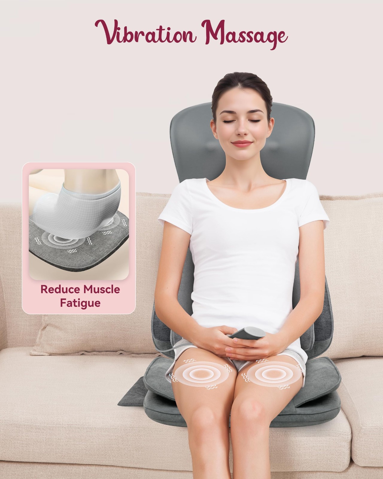 Shiatsu Neck & Back Massager with Heat, Full Body Massage Pad, Vibration & Compr