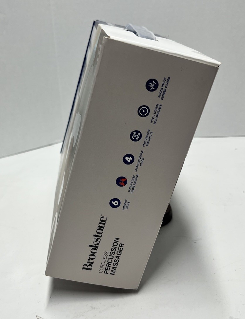 Brookstone Cordless & Rechargeable Cordless Percussion Massager 4 Heads