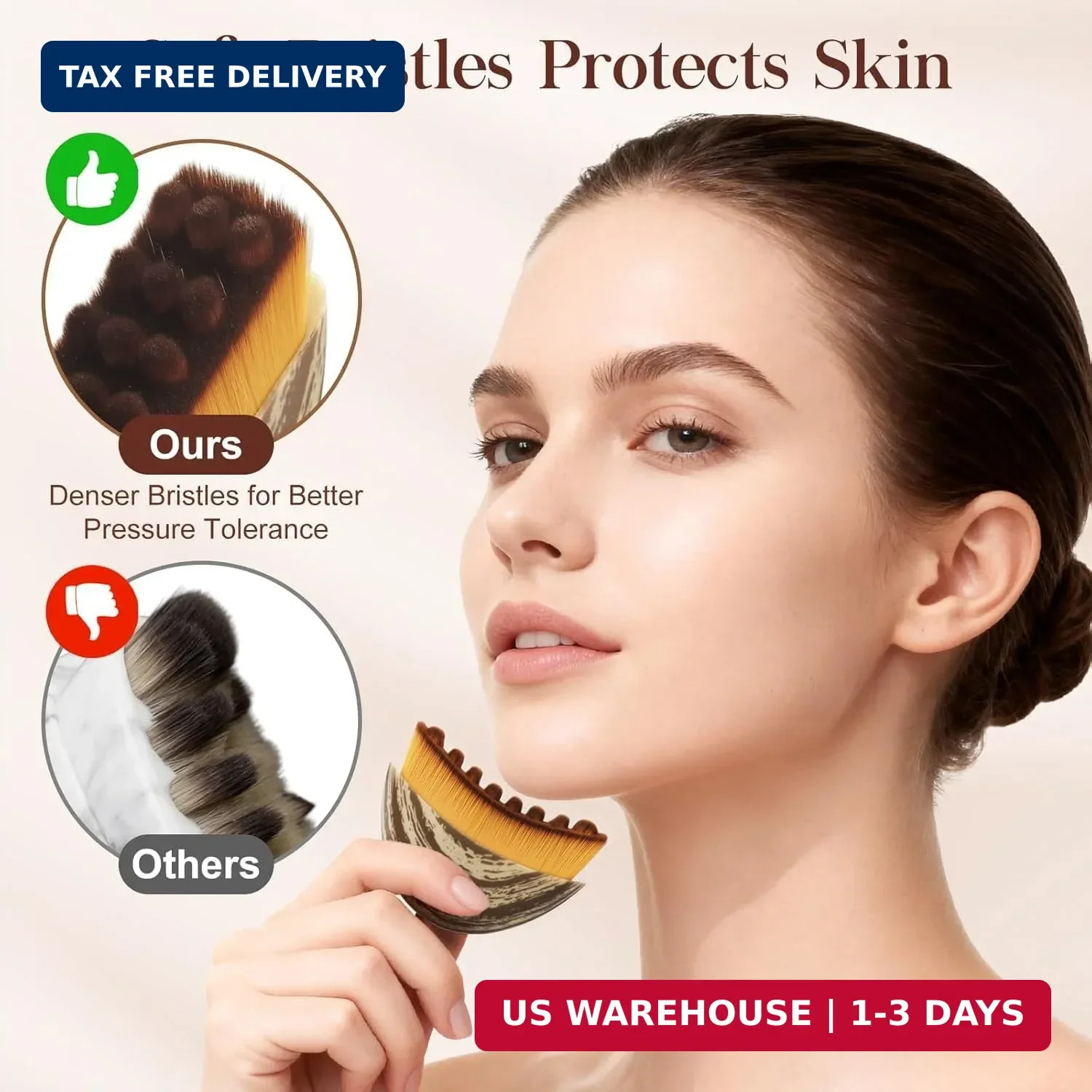 New Lymphatic Contour Face Brush – Dry Brushing Face Massager for Lymphatic Drai