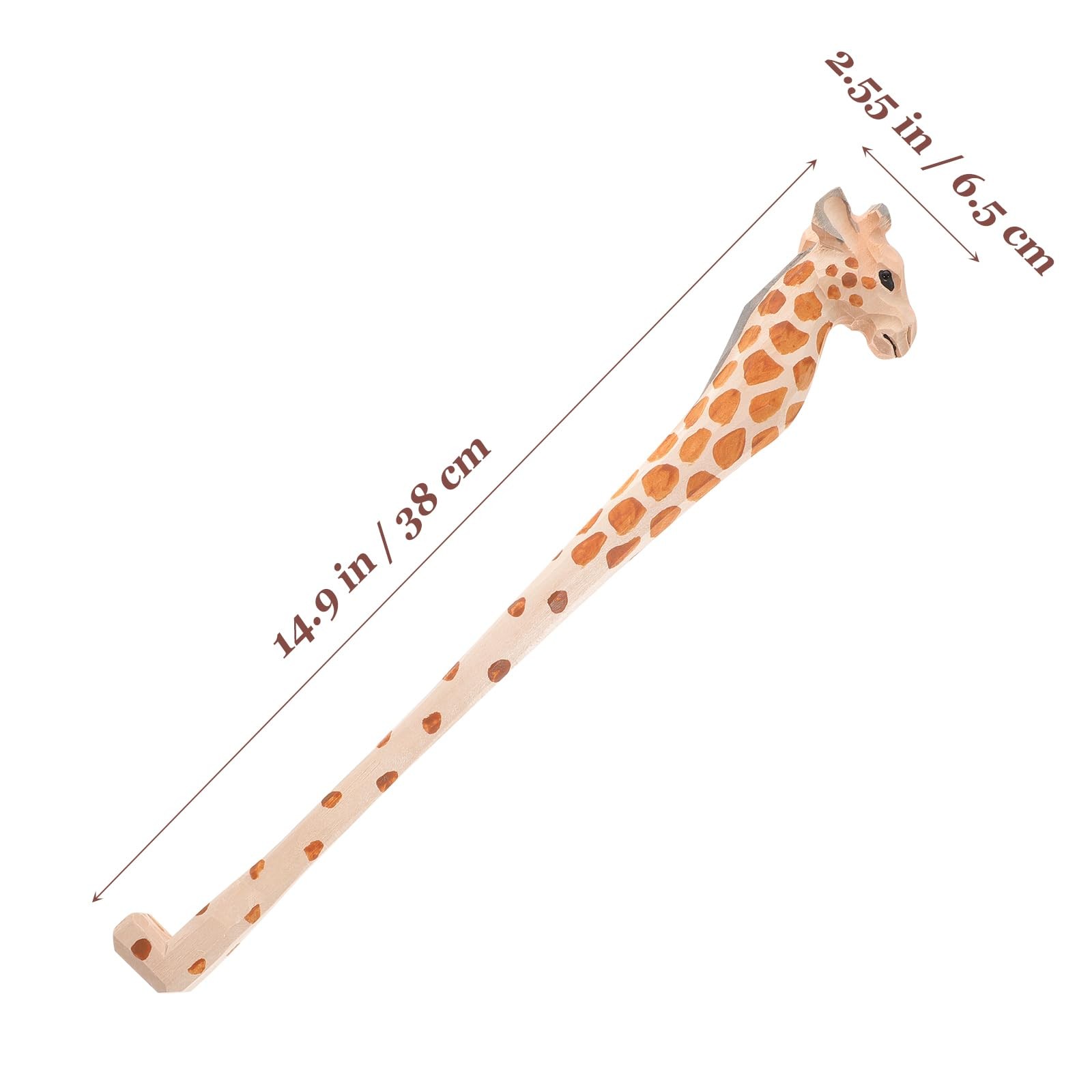 Healifty Back Scratcher Crafts for Elderly Wooden Animals 38×6.5x3cm, Giraffe