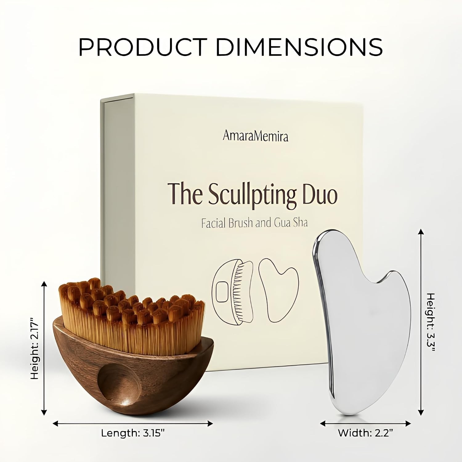 2-in-1 Lymphatic Drainage Face Brush & Gua Sha Set