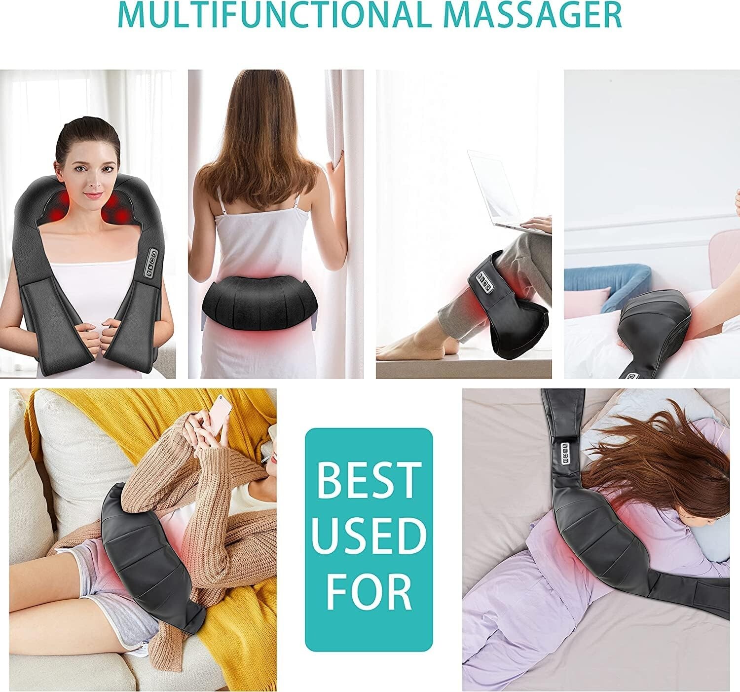 AERLANG Shiatsu Back and Neck Massager, Back Massager Deep Tissue Kneading Massa