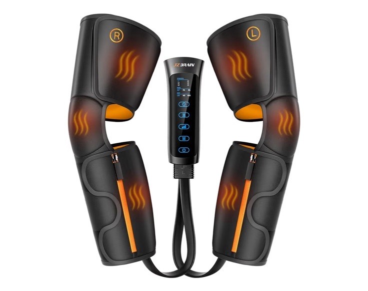Air Compression Leg Massager with Heat : Calf,Knees & Thigh Recovery Compression