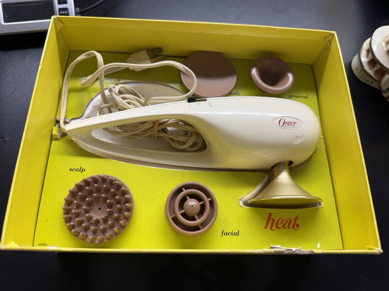 Vintage Oster Duo Infra Red Heat Massager Model 207-01 Box Manual Attachments.