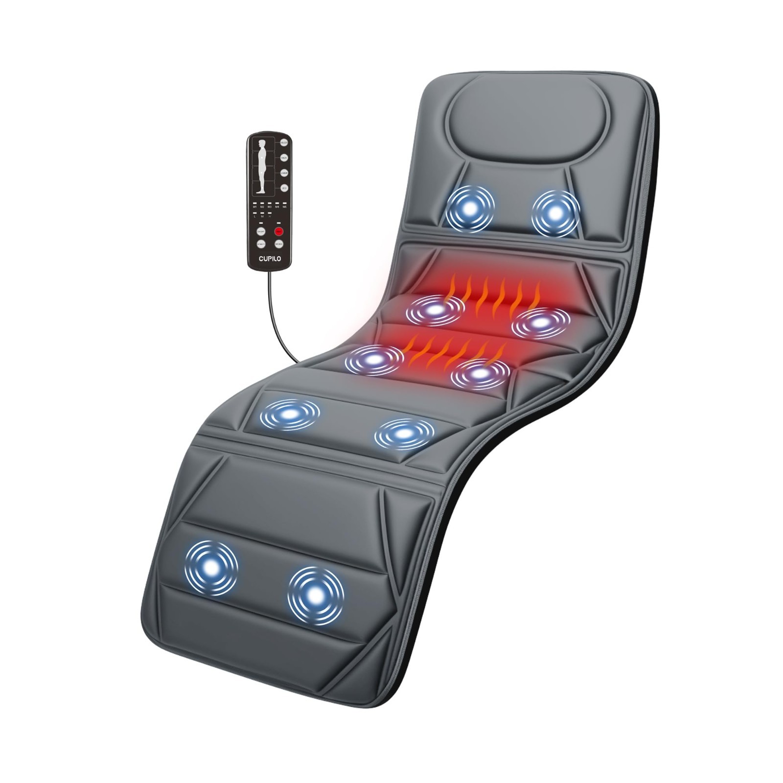 Full Body Massage Mat with Heat & 10 Vibrating Motors – Relaxing Massage Pad for