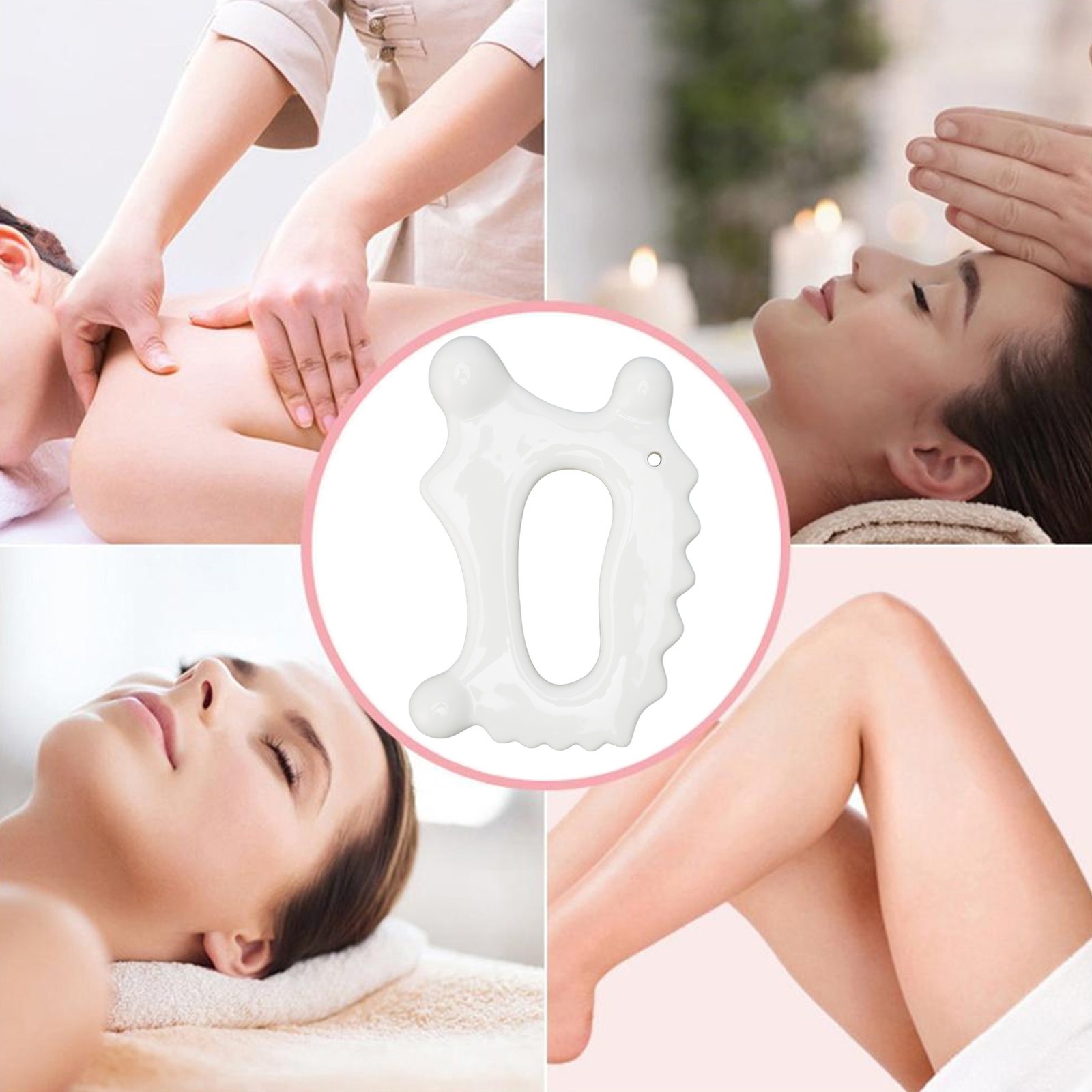 Ceramic Skin Gua Sha Board Remove Cellulite Muscle Relaxing Face Body Scrap WT