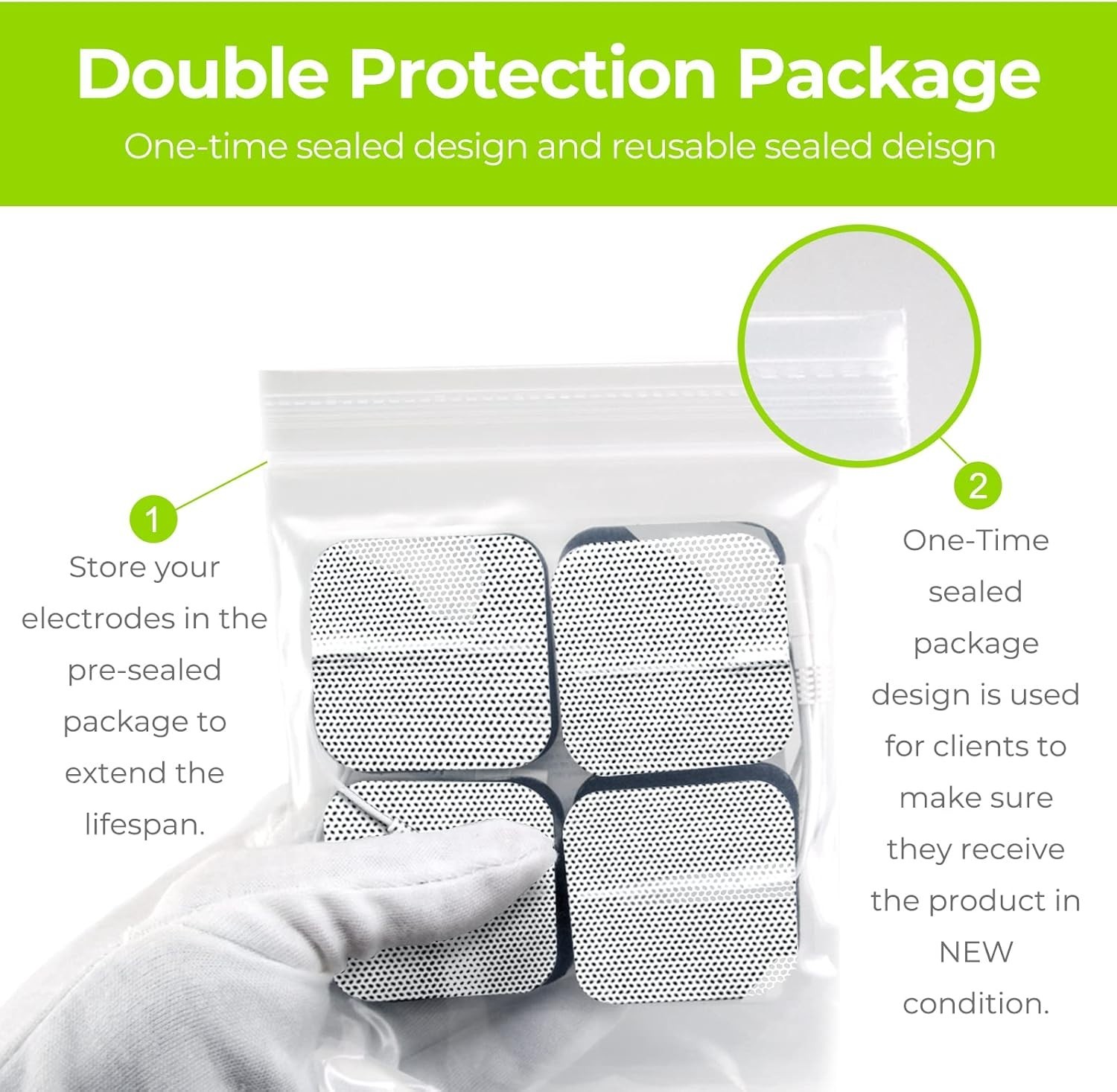 20 Pack TENS Unit Replacement Electrodes Set – Multi-Size, Reusable & Latex-Free