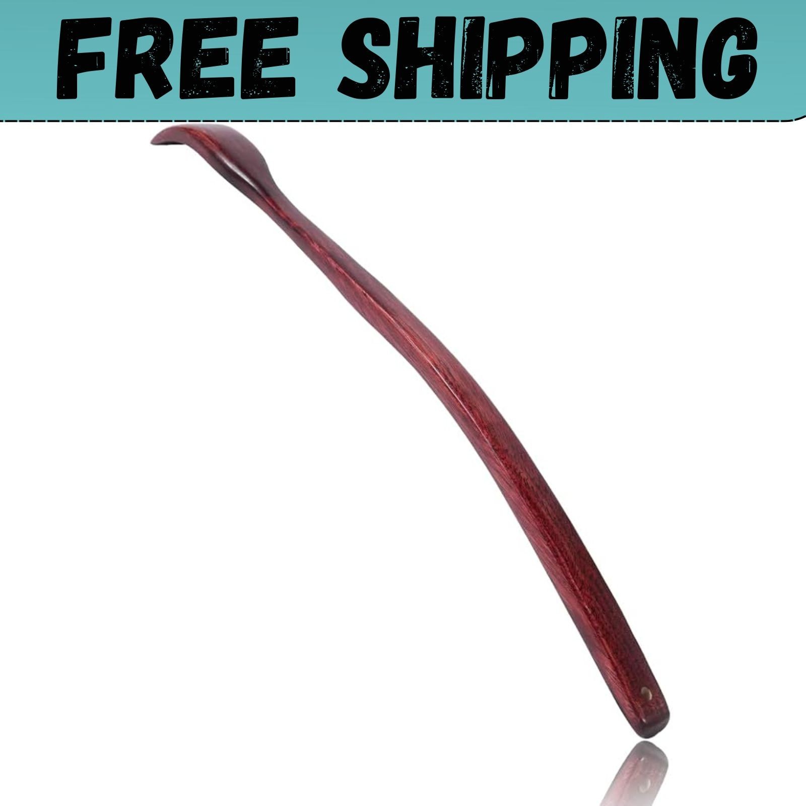 Oversized Wooden Back Scratcher: 18» Extended Curved Handle for Better Reach,