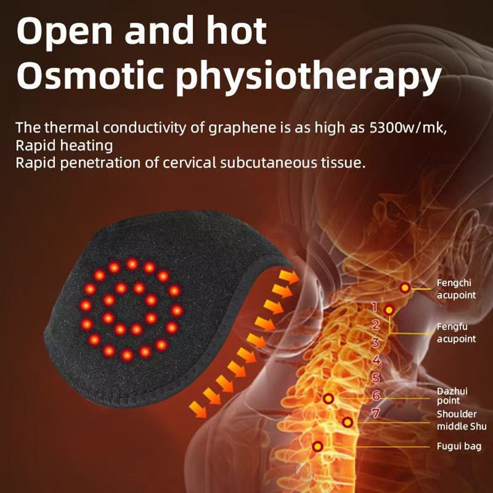 660nm 850nm Red Light & Vibration Therapy Infrared Heating Pad for Neck Pain
