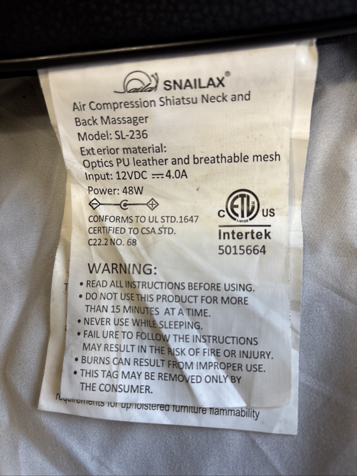 Snailax Full Body Massage Chair Pad Shiatsu Neck Back W Heat Compression – SL236