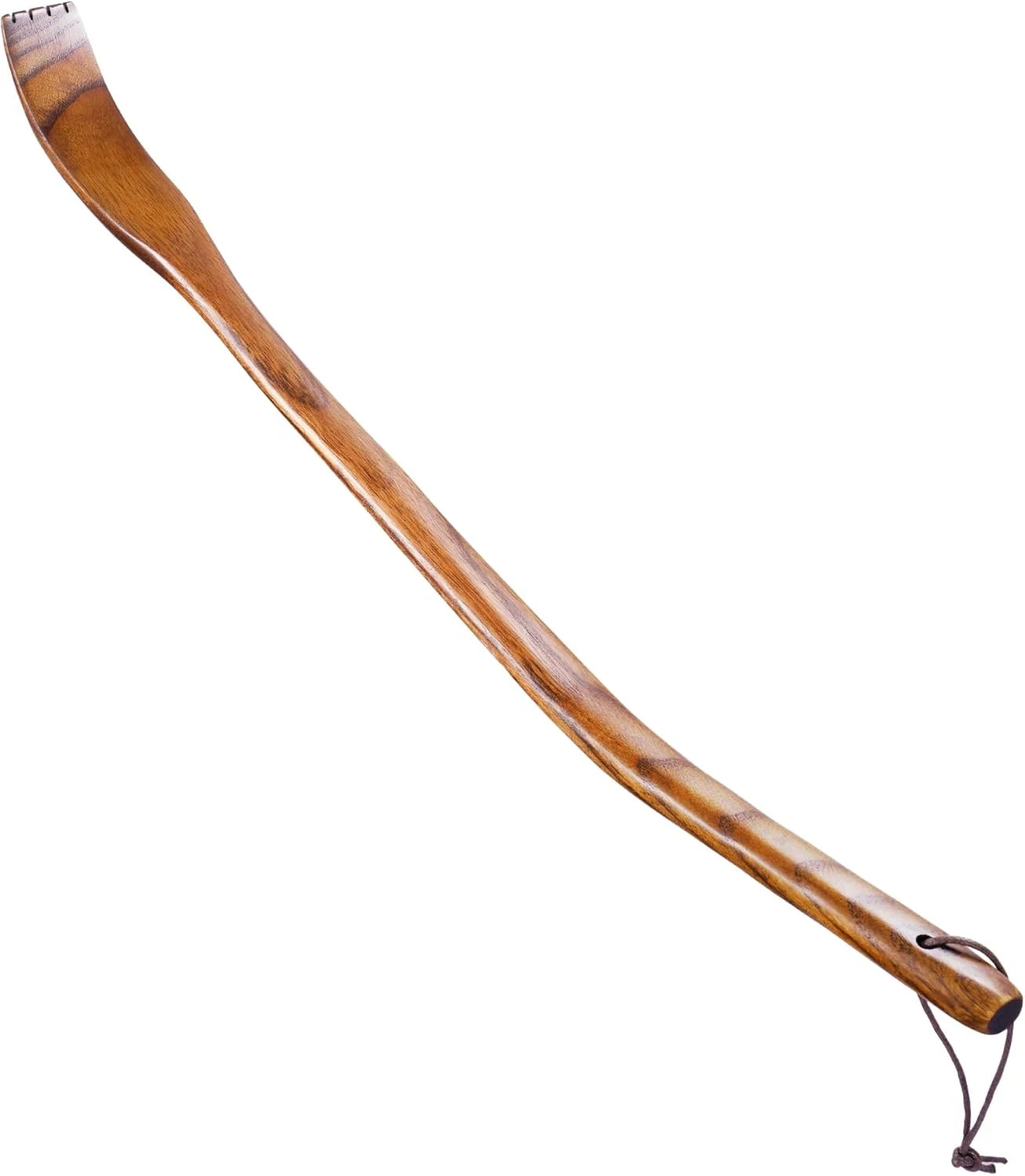 Long Reach 17.5″ Wooden Back Scratcher with Curved Bent Handle, Lightweight & Du