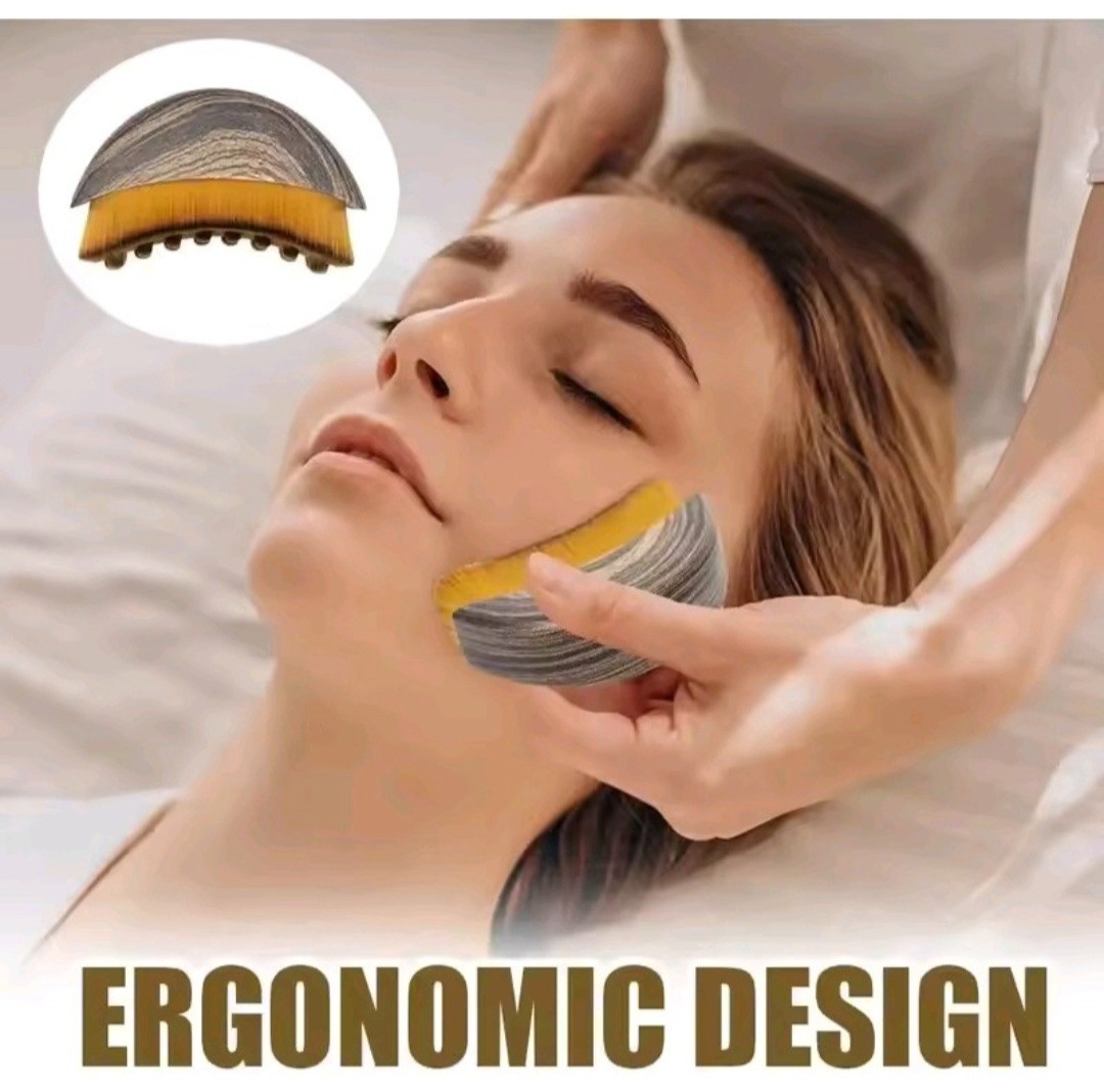 Wood Therapy Facial Massager Tool Jawline Chin Sculpting Lymphatic Drainage Case