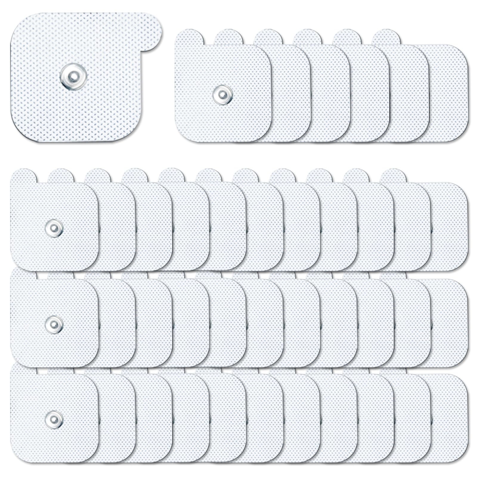 40 PCS Reusable TENS Unit Replacement Pads, Adhesive Electrodes, 3.5mm Snap Conn