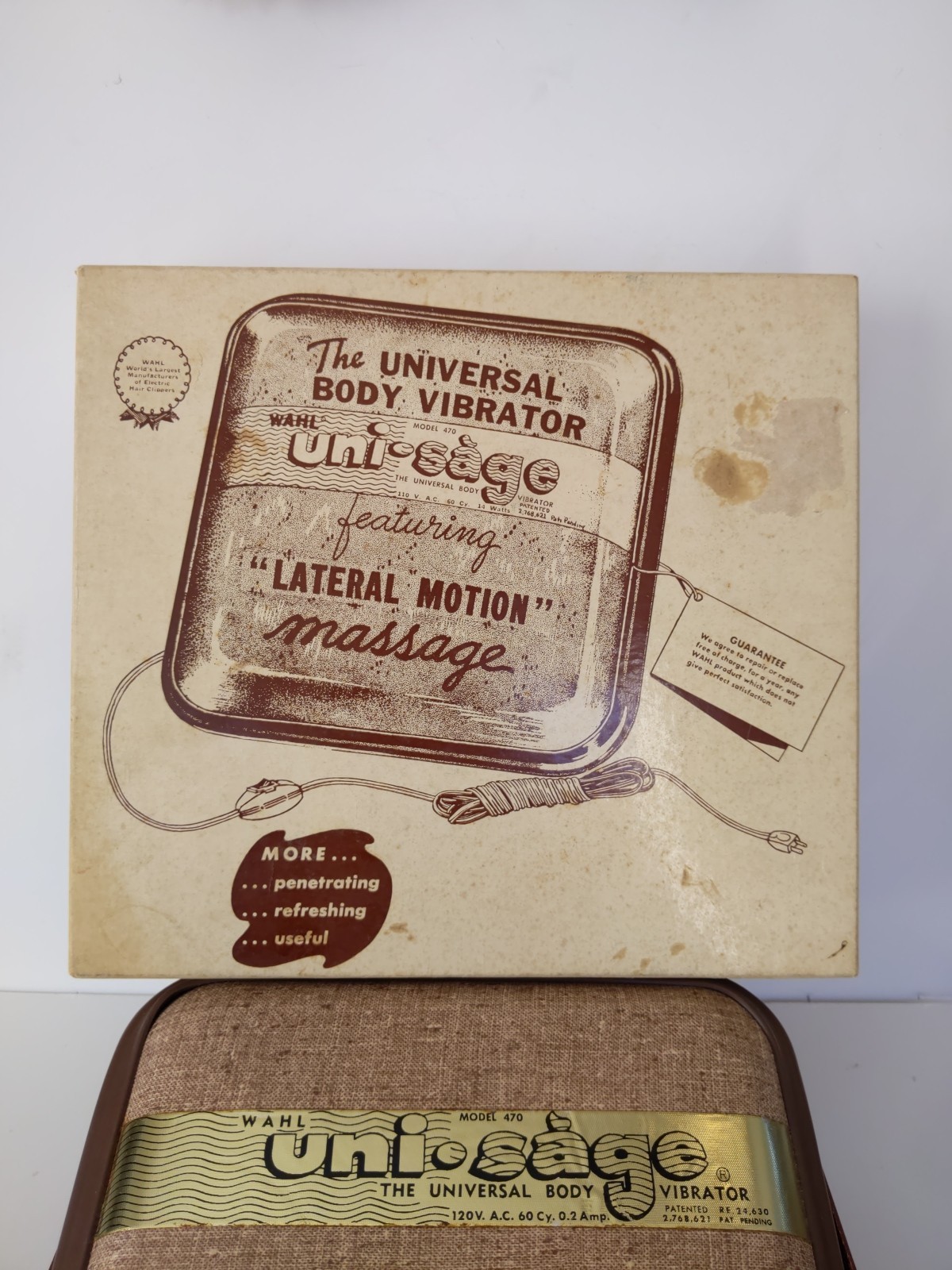 Vintage Wahl Unisage Universal Body Massager Model 470 Tested With Original Box