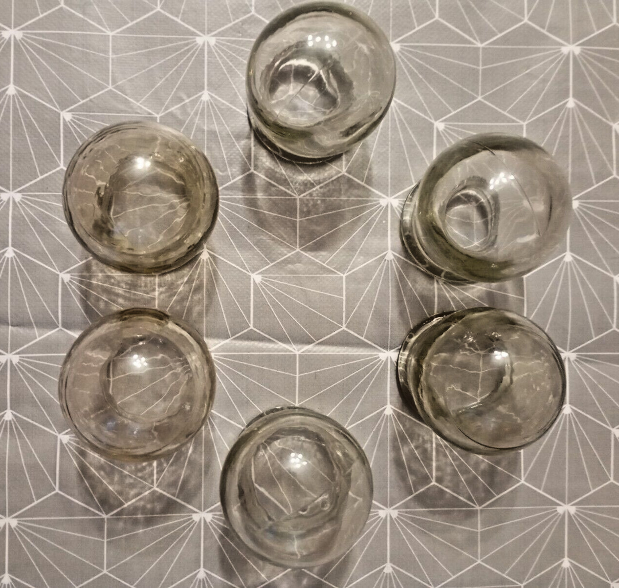 Vintage SET of 6 Glass Fire Cupping Cups cupping-glass Chinese Medical massage