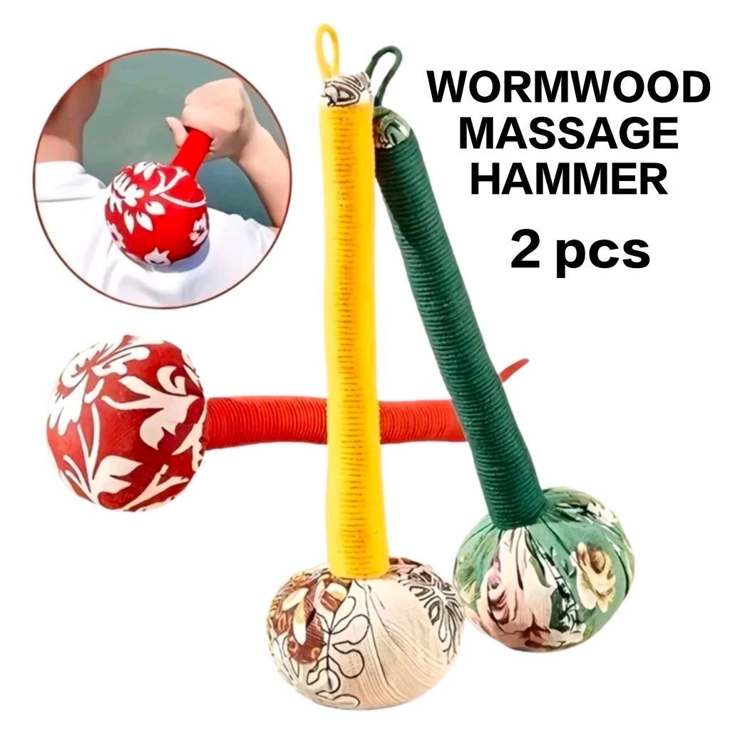 2PCS Relieve Fatique Herbal Wormwood Massage Hammer for Body parts Massage