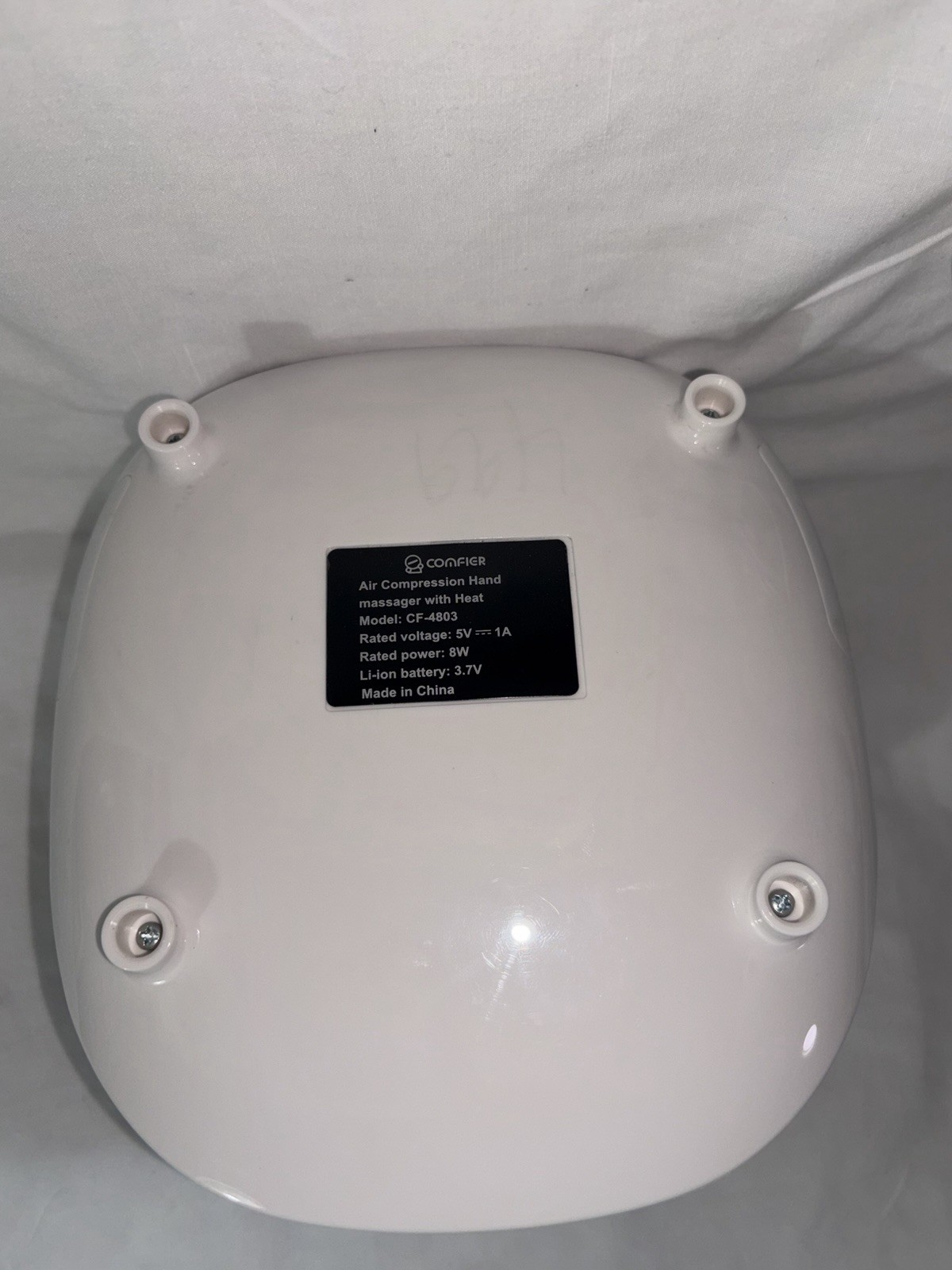 COMFIER CF-4803 Cordless Air Compression Heated Hand Massager, White 5V