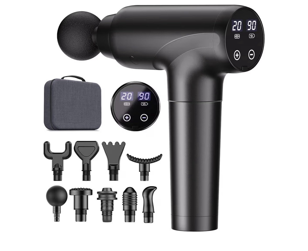 Black Massage Gun w/ 8 Massage Head attachments for the body#massage gun￼