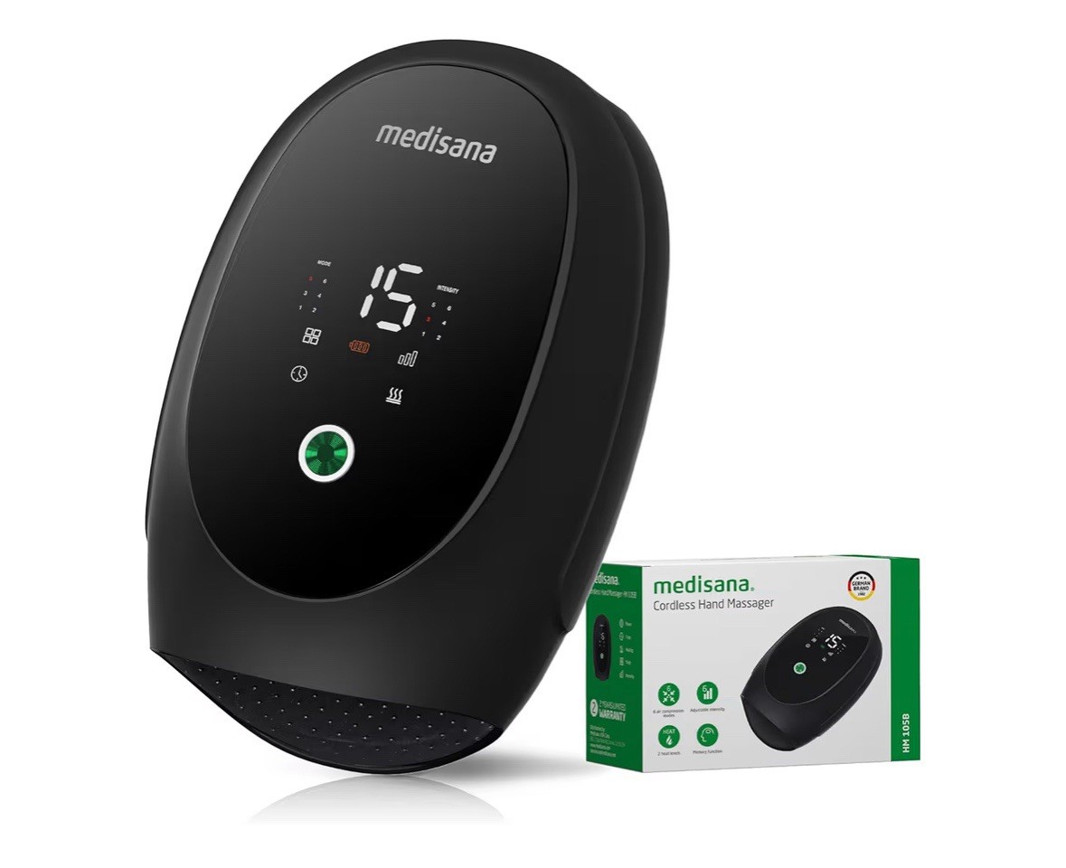 Medisana Cordless Hand Massager for Arthritis and Carpal Tunnel HM105B Black