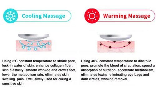 Cold and Hot Hammer Shrinking Pores Facial Massager Anti Aging Beauty Equipment