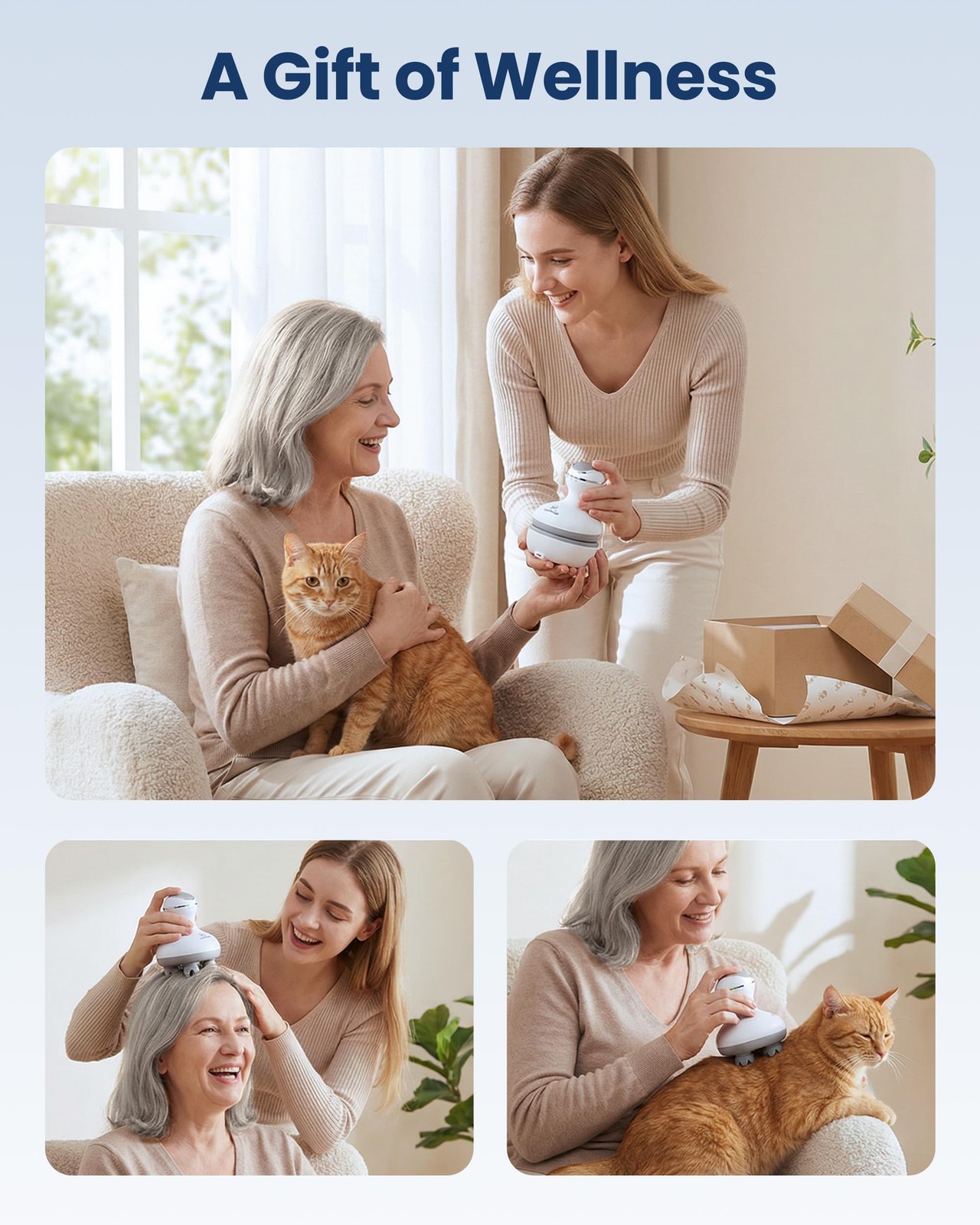 COMFIER Electric Cordless Hair Scalp Massager with 1 Count (Pack of 1), White
