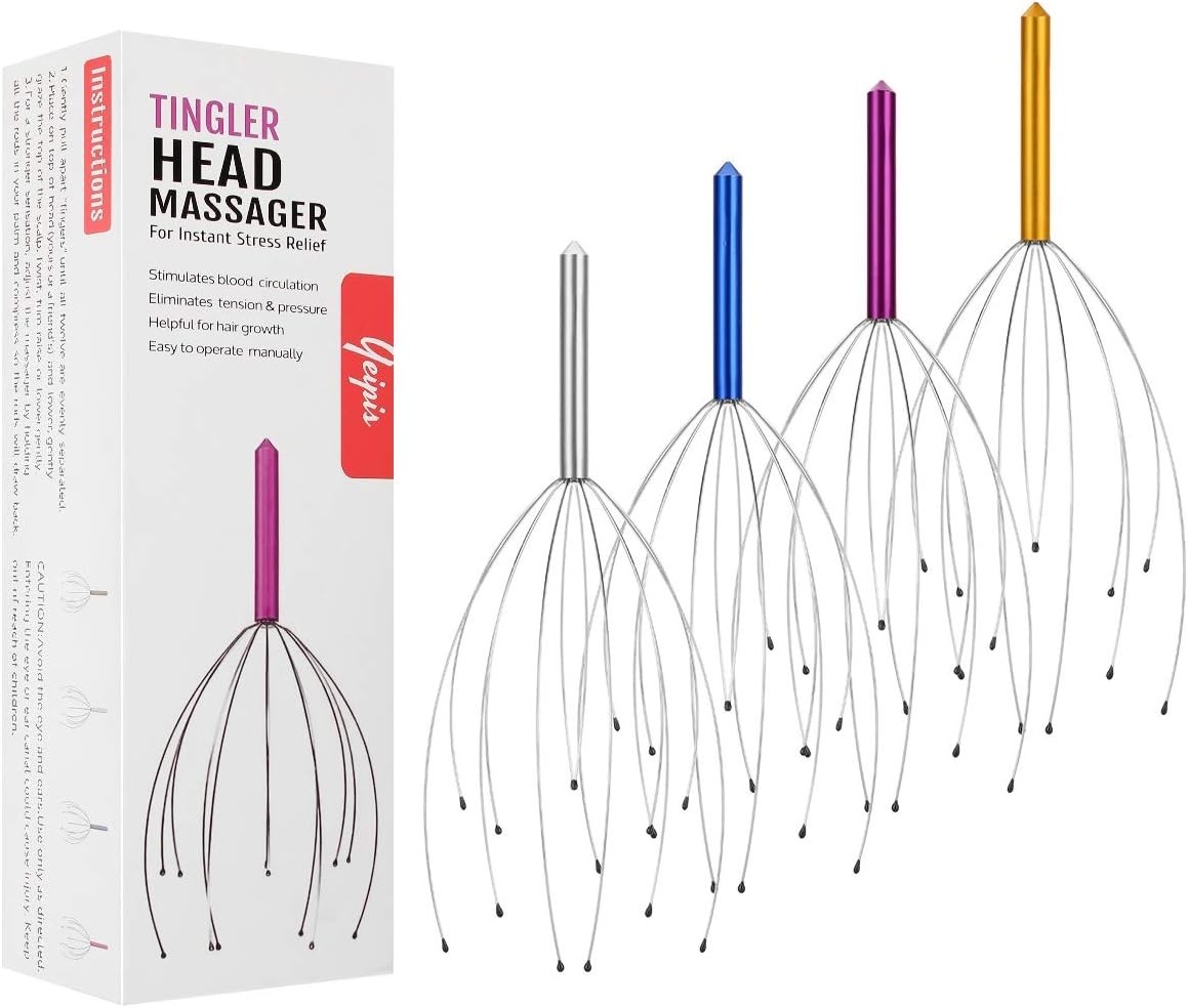 Yeipis 4 Pack Scalp Massagers, Handheld Head Massage Tingler, Scratcher for Deep