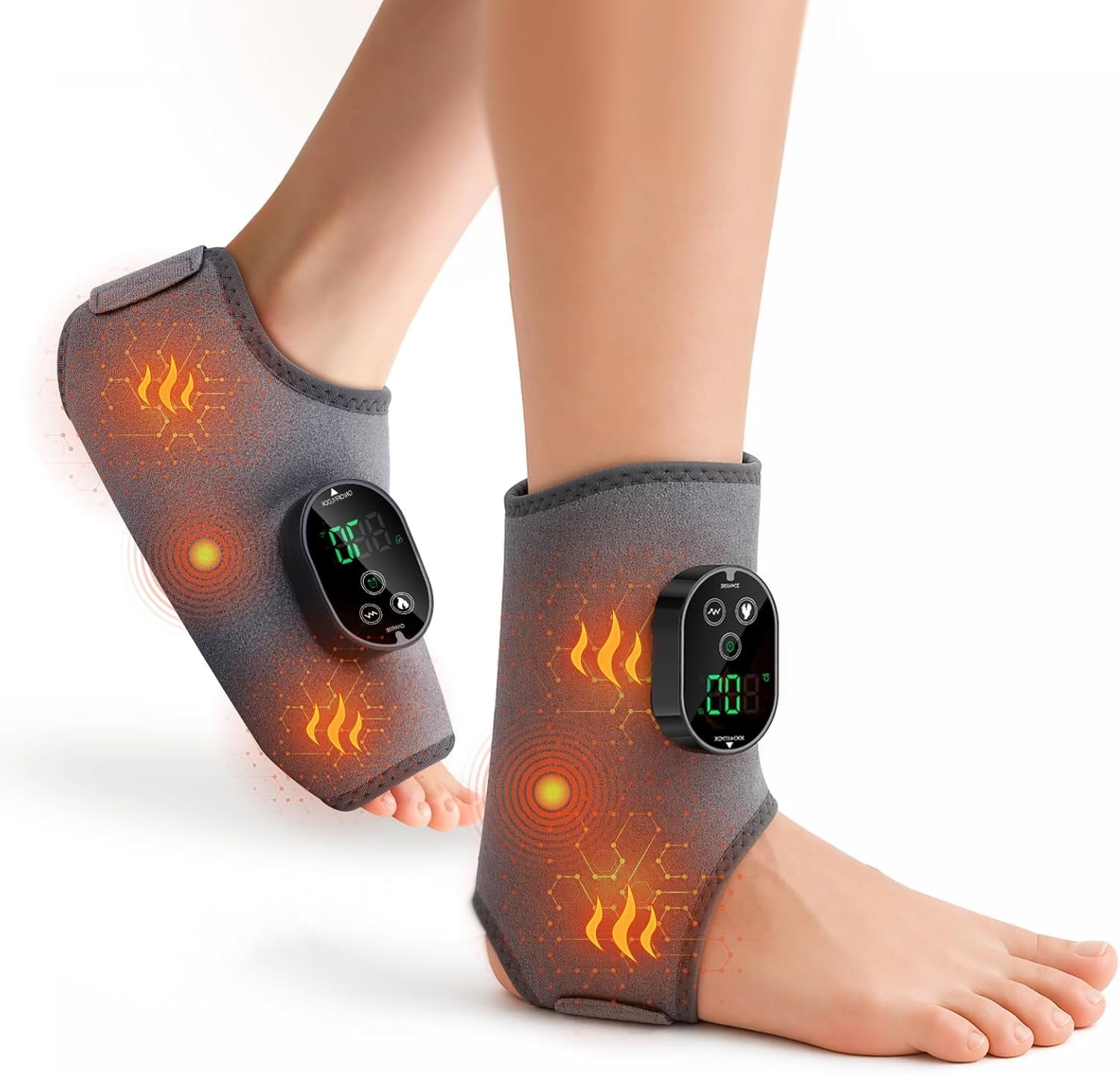 Cordless Foot Ankle Massager 6 Heat 3 Modes for Plantar Fasciitis Pain Relief