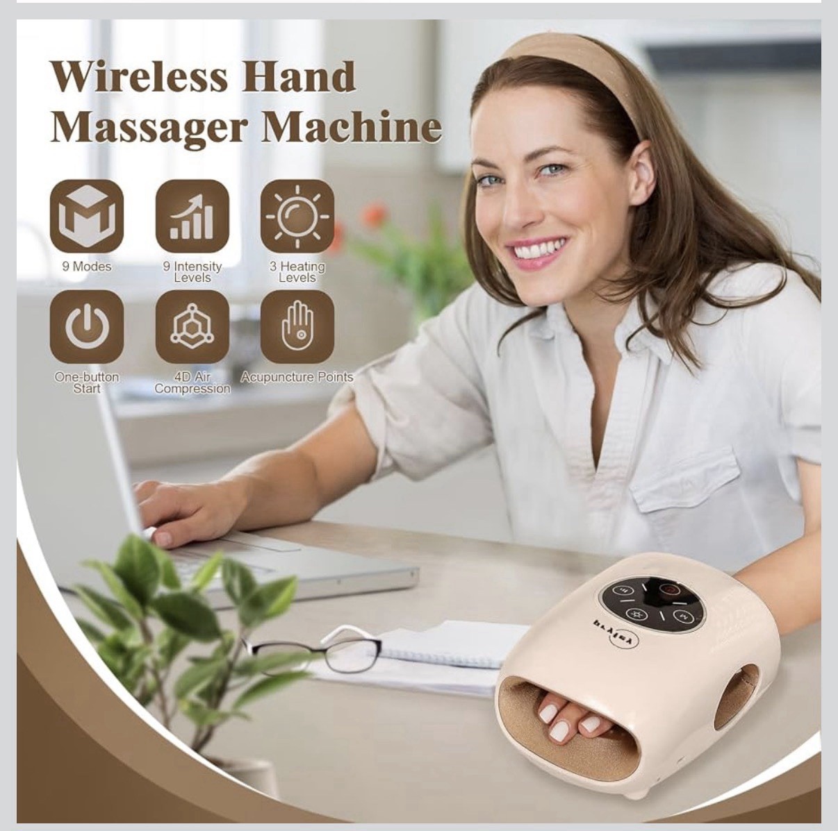 Prytey Hand Massager with Heat and Compression